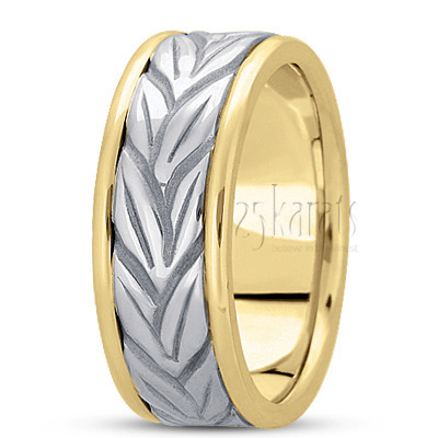 Leaf Motif Antique Handcrafted Wedding Ring - view 4 of 4