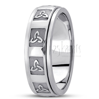 Chic Trinity Knot Celtic  Design Wedding Ring - view 2