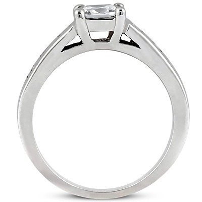 Princess Cut Diamond Accented Engagement Ring (0.18 ct. t.w.) - view 2