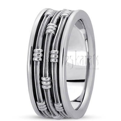 Elegant Modern Handcrafted Wedding Band  - view 2