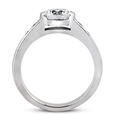 Round Cut Channel Set Diamond Engagement Ring (0.50 ct. tw.) - view 2