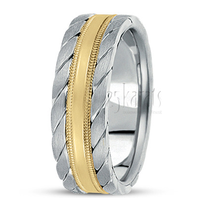 Fine Braided Edge Handmade Wedding Ring  - view 3