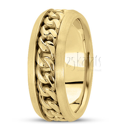 Gorgeous Chain Braid Handmade Wedding Band - view 3