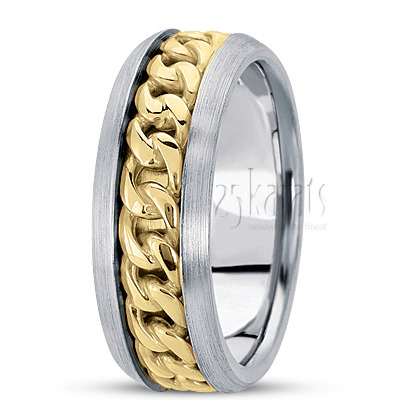 Gorgeous Chain Braid Handmade Wedding Band - view 4