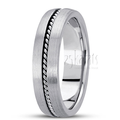 Traditional Single Braid Handmade Wedding Band  - view 2