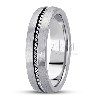 Traditional Single Braid Handmade Wedding Band  - view 2 of 4