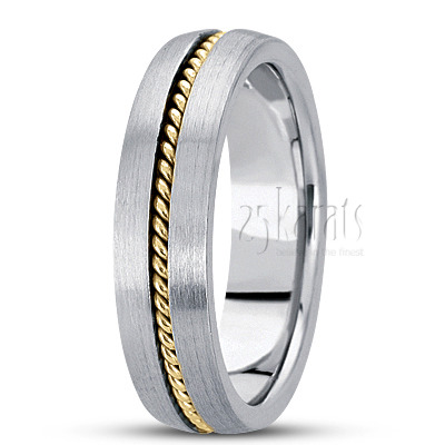 Traditional Single Braid Handmade Wedding Band  - view 3