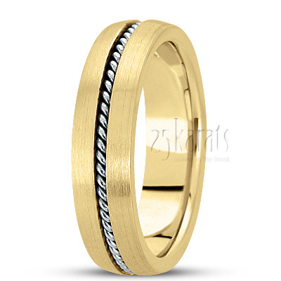 Traditional Single Braid Handmade Wedding Band  - view 4