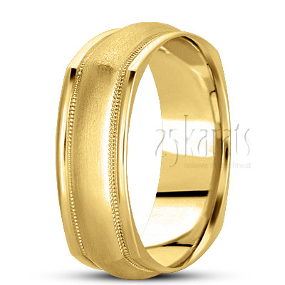 Traditional Milgrain Square Wedding Band  - view 4