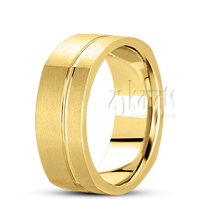 Classic Squared Wedding Ring  - view 3