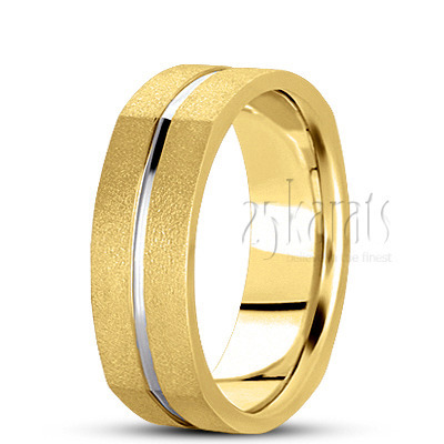 Grooved Lovely Square Wedding Ring - view 4 of 4