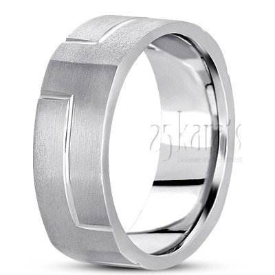 Fashionable L Cut Square Wedding Ring  - view 2