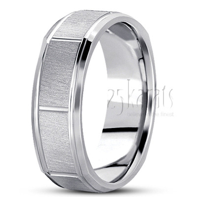 Classic Cross-satin Square Wedding Band  - view 2