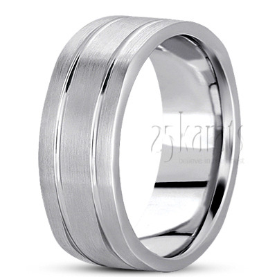 Simple Solid Four Sided Wedding Ring  - view 2