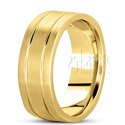 Simple Solid Four Sided Wedding Ring  - view 3