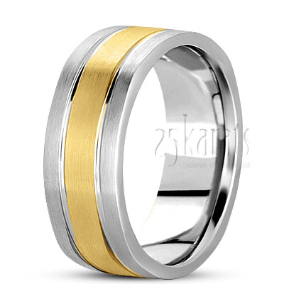 Simple Solid Four Sided Wedding Ring  - view 4