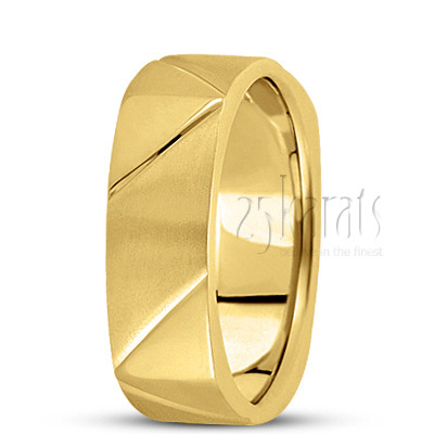 Symmetrical Finish Square Wedding Band  - view 2