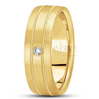 Milgrain Diamond Wedding Ring  - view 3