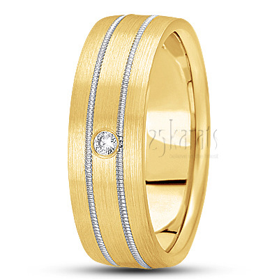 Milgrain Diamond Wedding Ring  - view 4