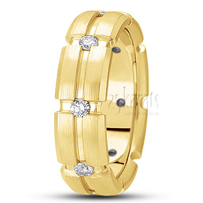 Exquisite Incised Diamond Wedding Ring  - view 2