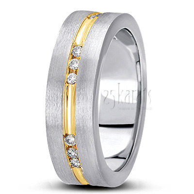 Channel-set Diamond Wedding Band  - view 3