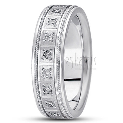 Rectangular Cut Diamond Wedding Ring  - view 2