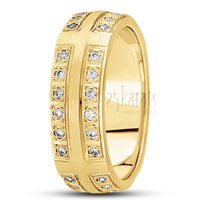 Square Diamond Wedding Ring  - view 2