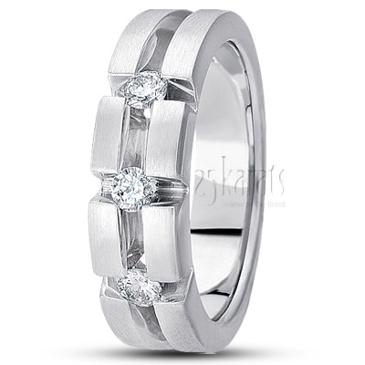 Extravagant Deep-cut Diamond Wedding Band - view 2