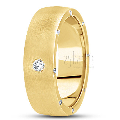 Sturdy Side-stoned Diamond Wedding Ring  - view 2