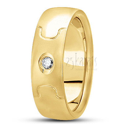 Puzzle Cut Diamond Wedding Band - view 2