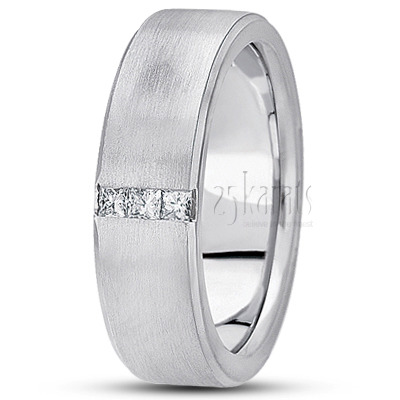 Flat Body Diamond Wedding Ring - view 2