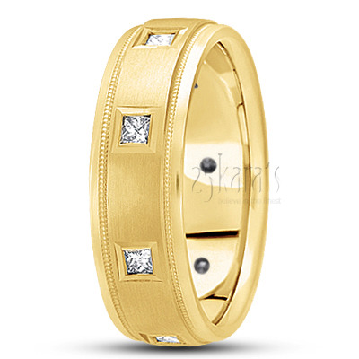 Step Edge Diamond Wedding Band - view 2