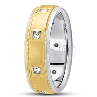 Step Edge Diamond Wedding Band - view 3