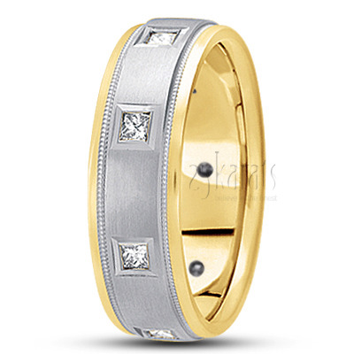 Step Edge Diamond Wedding Band - view 4