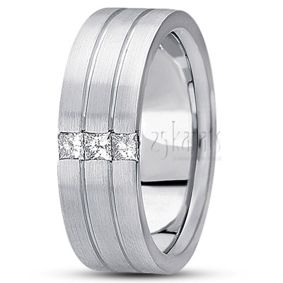 Channel Set Diamond Wedding Ring - view 2