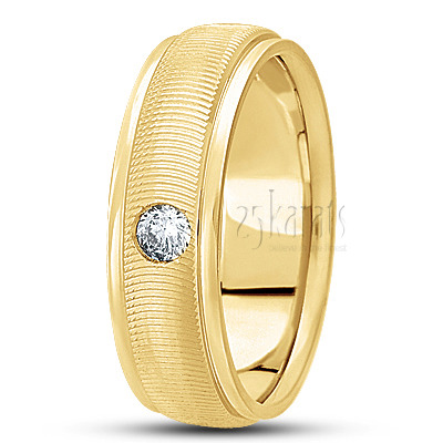 Carved Design Diamond Wedding Ring - view 2