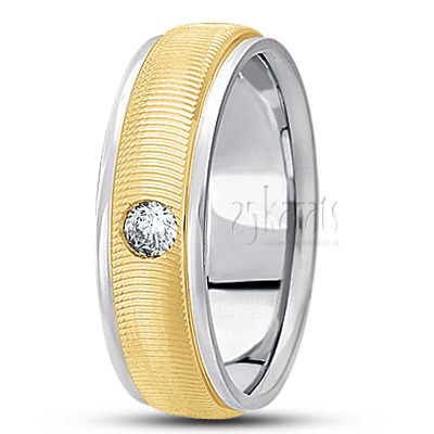 Carved Design Diamond Wedding Ring - view 3