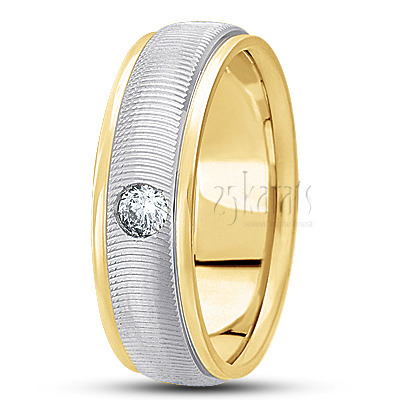 Carved Design Diamond Wedding Ring - view 4