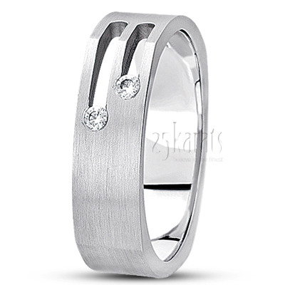 Contemporary Diamond Wedding Band - view 2