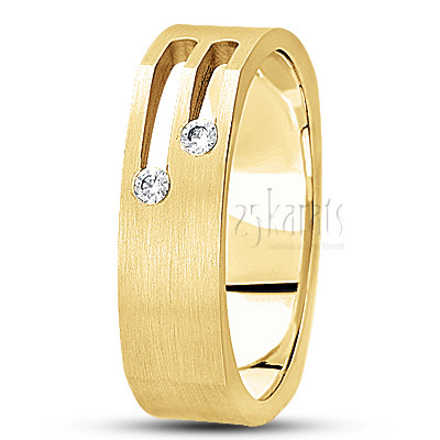 Contemporary Diamond Wedding Band - view 3