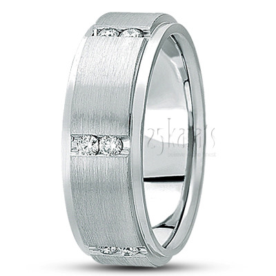 Step Edge Diamond Wedding Band - view 2