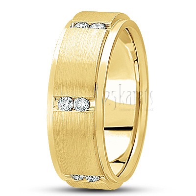 Step Edge Diamond Wedding Band - view 3