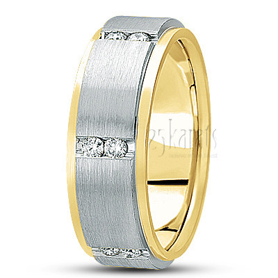 Step Edge Diamond Wedding Band