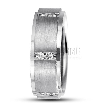 Step Edge Diamond Wedding Band - view 5