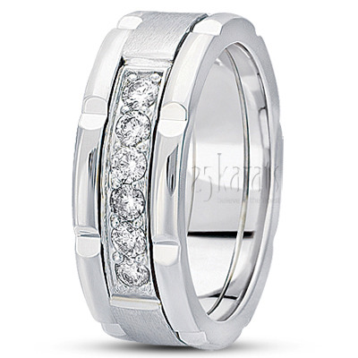 Rolex Style Diamond Wedding Ring - view 2