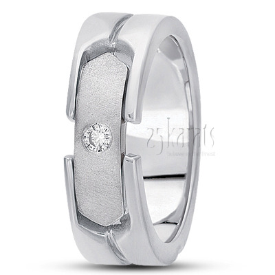 Contemporary Diamond Wedding Band - view 2