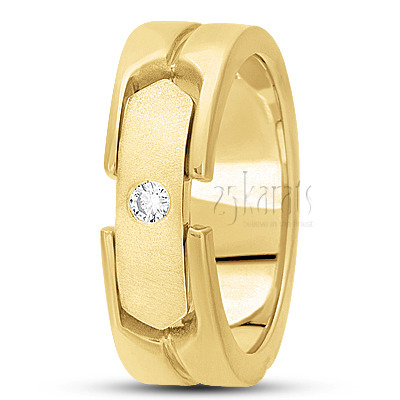 Contemporary Diamond Wedding Band - view 3