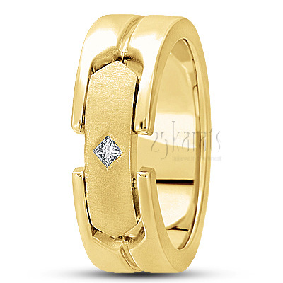 Contemporary Princess Diamond Wedding Ring - view 3