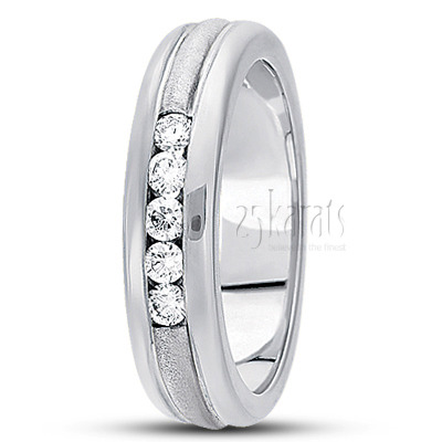 Fancy Diamond Wedding Band - view 2