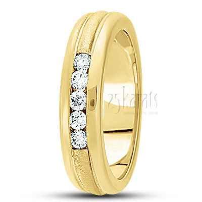 Fancy Diamond Wedding Band - view 3